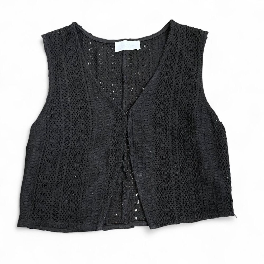 Isalis Women's Black Lace Vest Tank Top